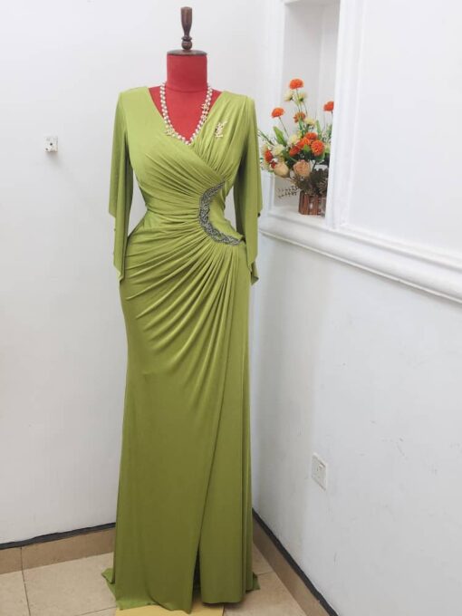 Formal pleated gown