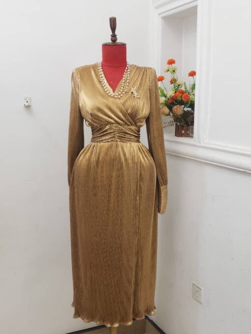 Formal pleated gown