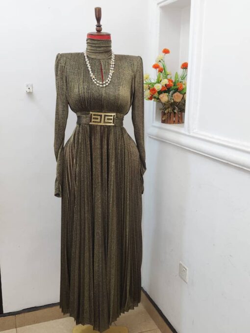 Formal pleated gown