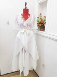 Formal pleated gown