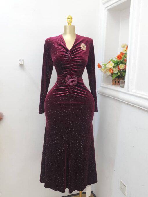 Formal pleated gown