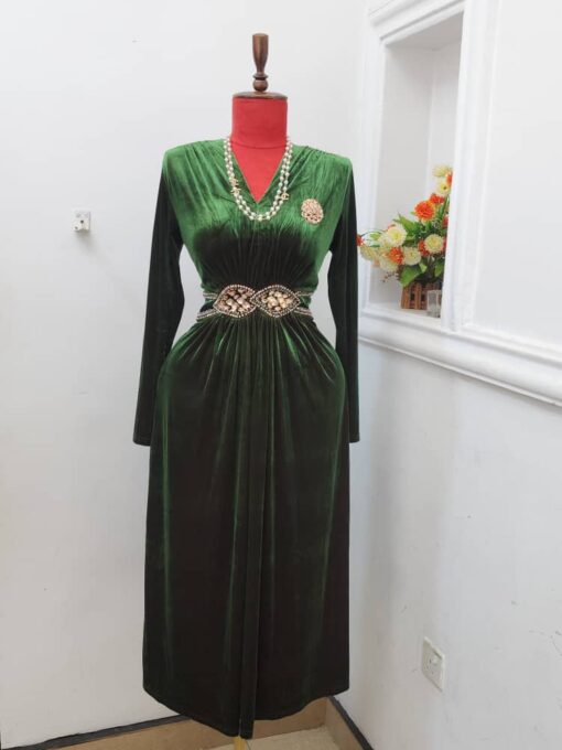 Formal pleated gown