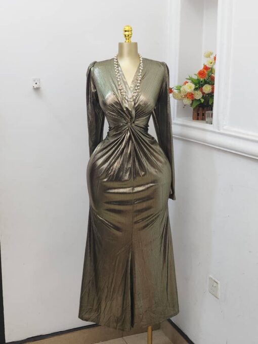 Formal pleated gown