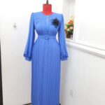 Formal pleated gown