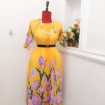 Formal pleated gown
