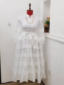 Formal pleated gown