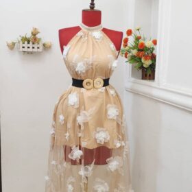 Formal pleated gown